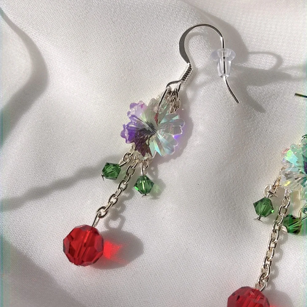 Christmas Snowflake Earrings - Picture 2 of 4